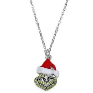 Grinch Green Rhinestone 18" Necklace Grinchmas